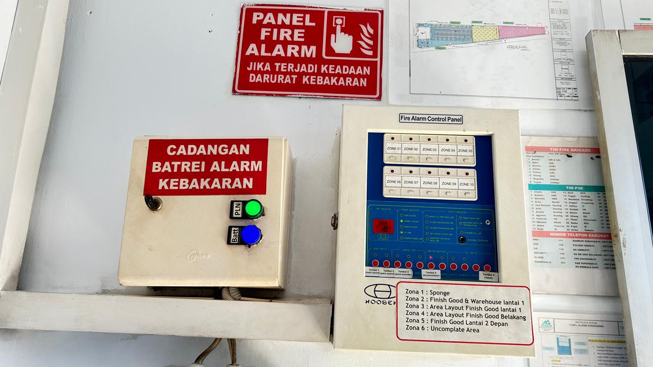 Panel kontrol alarm kebakaran dan perangkat cadangan daya